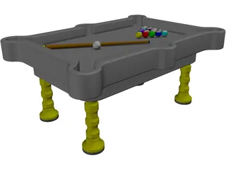 Pool Table 3D Model preview