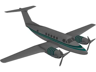 Beechcraft King Air B-200 3D Model preview