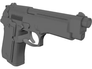 Beretta M9 3D Model preview