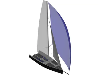 Mini Sail Boat 3D Model preview