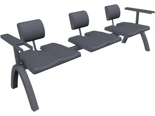 Hospital Bench 3D Model preview