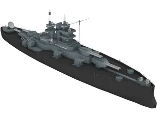 USS Nevada (BB-36) 3D Model preview