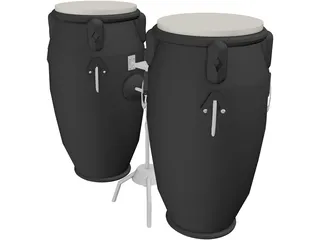 Bongo Percusion Instrument 3D Model preview
