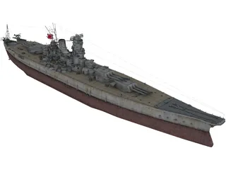 Yamato Battleship 3D Model preview