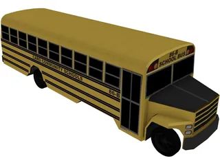 School Bus 3D Model preview