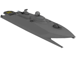 Catamaran Destroyer 3D Model preview