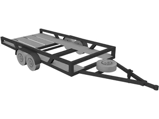 Car Trailer 3D Model preview