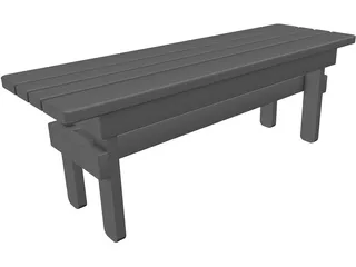 Entryway Bench 3D Model preview