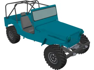Jeep Willys Long (1945) 3D Model preview