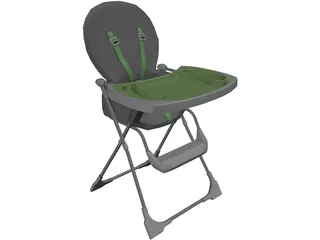 Baby Highchair 3D Model preview