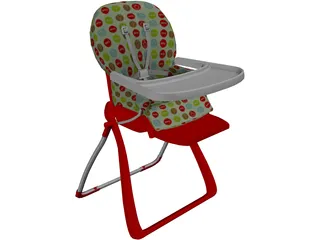 Baby Highchair 3D Model preview