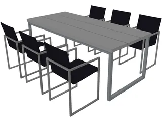 Dining Set 3D Model preview