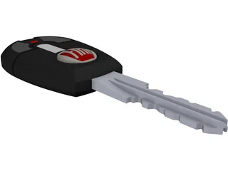 Fiat Car Key 3D Model preview