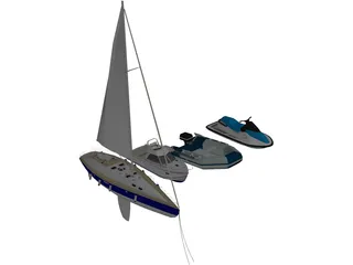 Boats Collection 3D Model preview