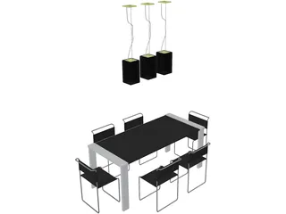 Kitchen Table 3D Model preview