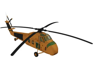 Sikorsky H-34 Choctaw (HUS) 3D Model preview