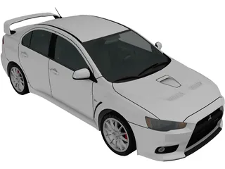Mitsubishi Lancer Evo X 3D Model preview