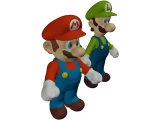 Mario and Luigi Brothers 3D Model preview