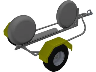Collapsible Motorcycle Trailer 3D Model preview
