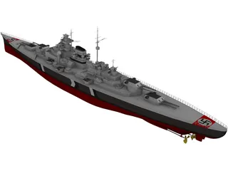 Battleship Tirpitz 3D Model preview