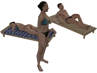 People Beach Collection 3D Model preview