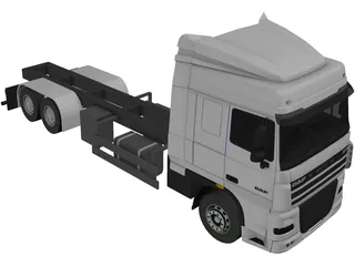 DAF XF 6x2 3D Model preview