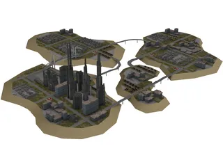 City Island 3D Model preview