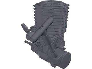 Force .38CNC Nitro Engine 3D Model preview