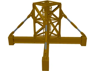 Crane Body Segment Ground Base 3D Model preview