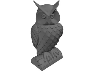 Owl Statue 3D Model preview