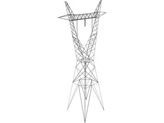 Transmission Tower 735kV 3D Model preview