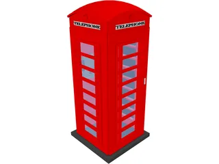 Telephone Booth 3D Model preview