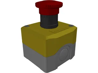 Emergency Stop Button 3D Model preview