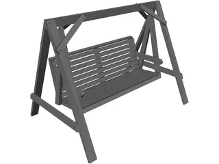 Garden Swing Bench 3D Model preview