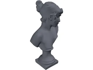 Woman Bust Torso Statue 3D Model preview