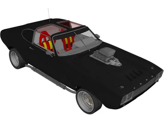 Ford Capri Muscle Car 3D Model preview