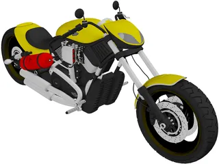 Harley-Davidson Custom 3D Model preview
