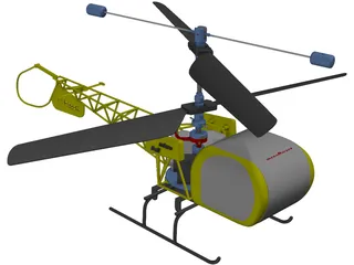 RC Helicopter Bell 47g 3D Model preview