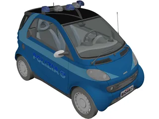 SMART Police Car 3D Model preview