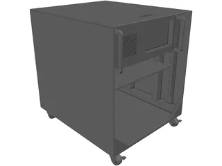 Audio/Server Rack with 4U Instrument 19-inch 3D Model preview