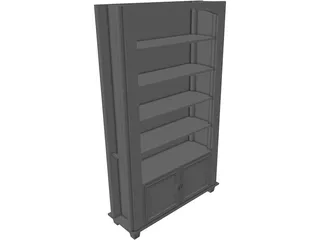 Oak Book Shelf 3D Model preview