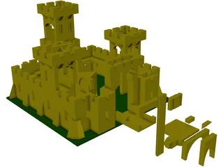 Lego Castle 3D Model preview