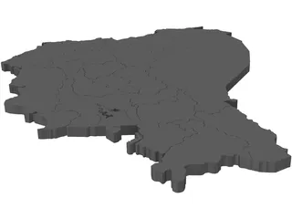 Ecuador 3D Map 3D Model preview