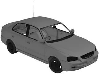 Hyundai Accent (2000) 3D Model preview