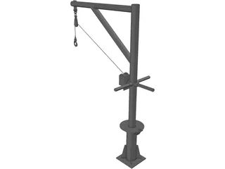Davit Crane 1000 lbs 3D Model preview