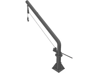 Davit Crane 1500 lbs 3D Model preview