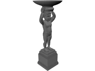 Dolphin Statue 3D Model preview