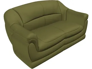 Sofa for 2 Seats 3D Model preview
