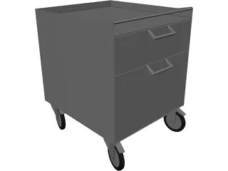 Aluminium Furniture with Wheels 3D Model preview