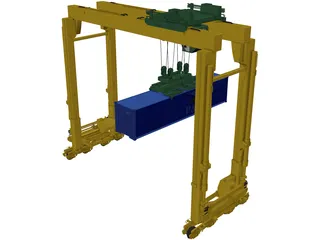 Containers Port Crane 3D Model preview
